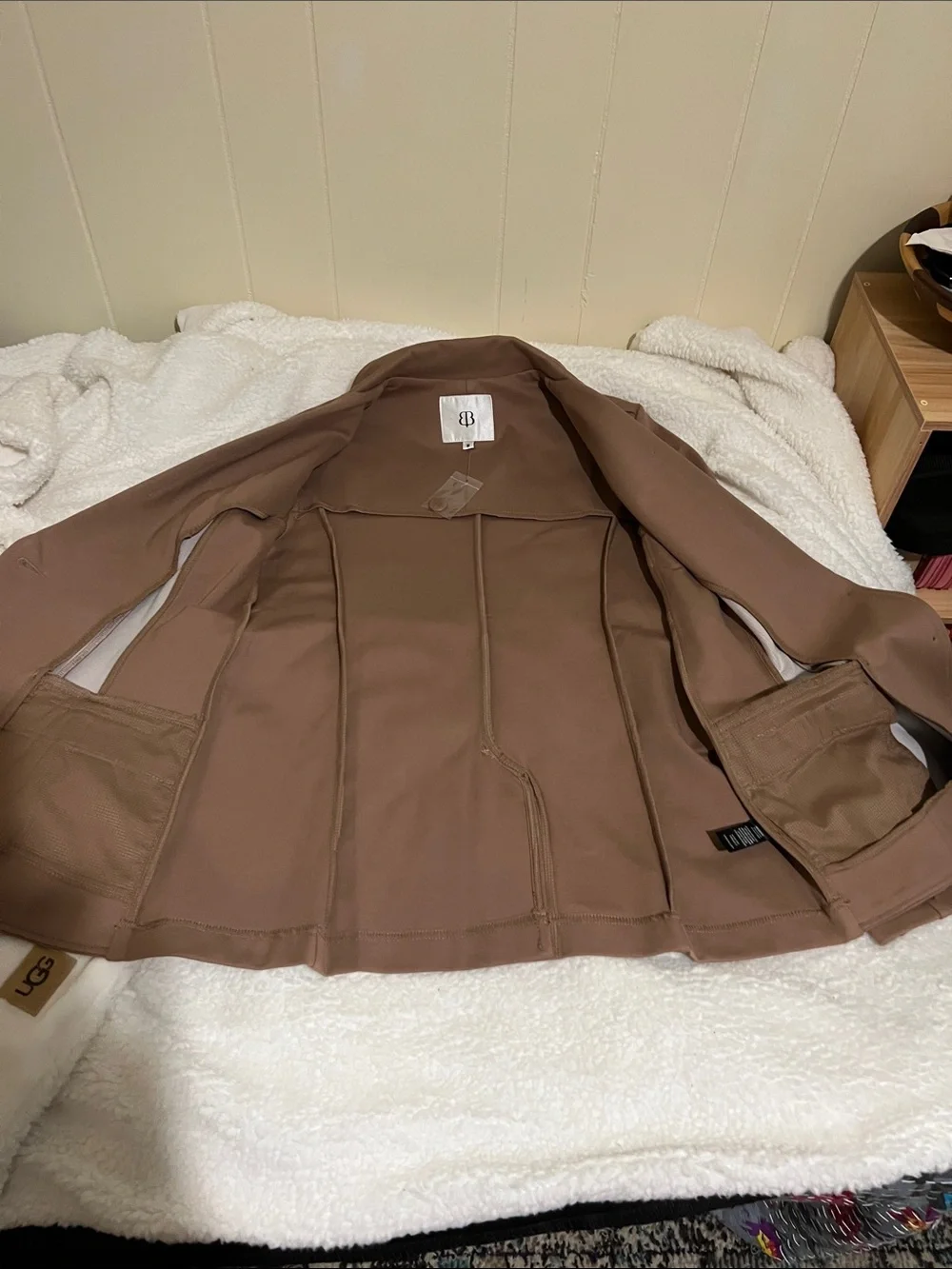 NWOT Betabrand Women's Tailored Light Brown Blazer Jacket Size M